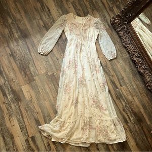 Cottagecore farmcore prairie dress vintage small